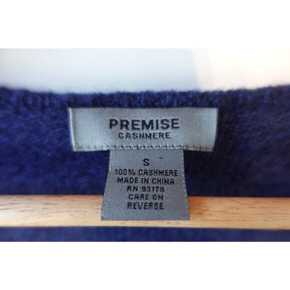 Premise Cardigan Sweater Womens Small Blue 100% Cashmere Open Front Lightweight - Picture 3 of 7